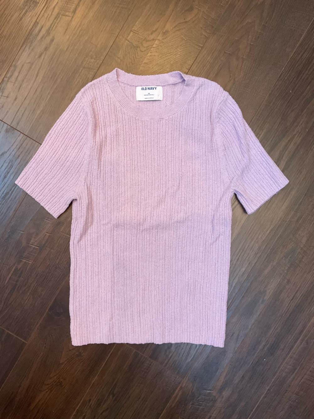 Old Navy Lavender Ribbed Short-Sleeve Knit Shirt